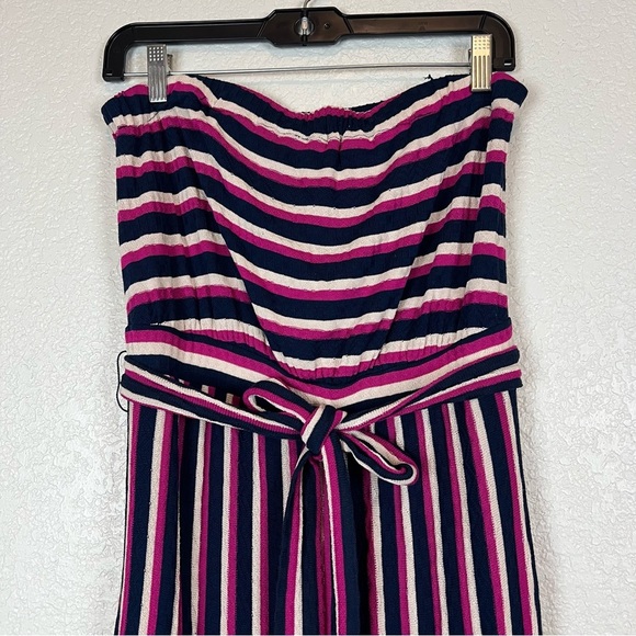 Anthropologie Maeve Daydream Striped Strapless Wide Leg Jumpsuit Size Medium - Picture 3 of 12